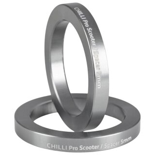 Chilli Pro Scooters Steuersatz SCS Vorbau 1-1/8" Ausgleichs Spacer Set 2 x 5mm Grau