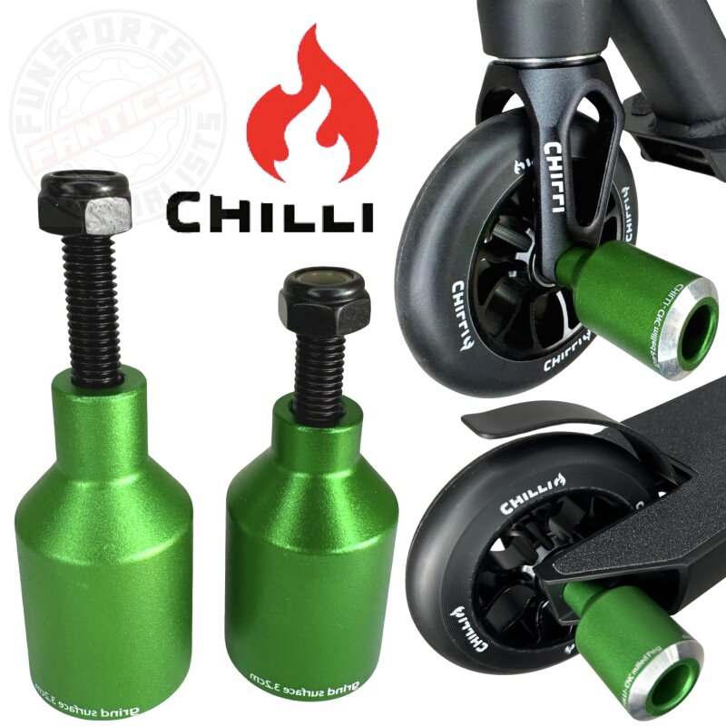 Chilli Pro Scooter Rocket Stunt-Scooter Pegs Trick Tret Roller Grind Stangen Park Grün