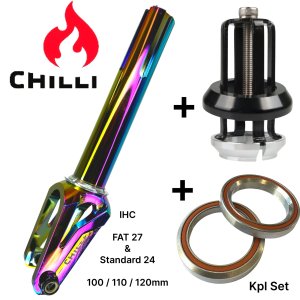 Chilli Pro Scooters FAT27+ 24 Stunt-Scooter Fork IHC Kit + Headset rainbow