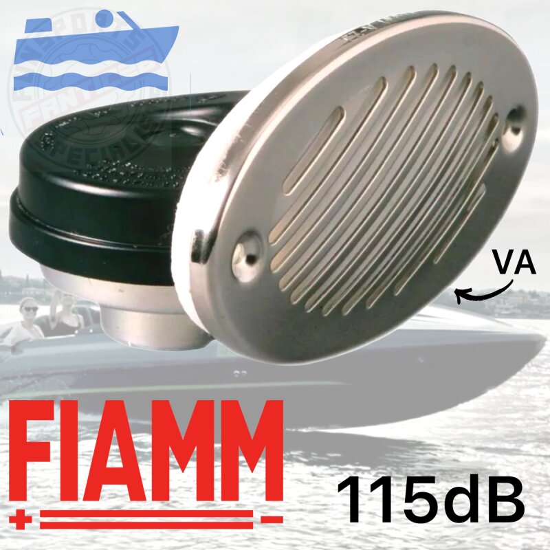 Fiamm Signal Einbauhorn Marine Schiff US Boot Hupe 115dB VA-Stahl