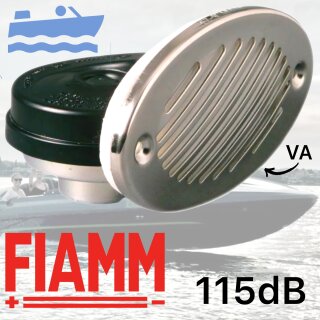 Fiamm Signal Einbauhorn Marine Schiff US Boot Hupe 115dB VA-Stahl