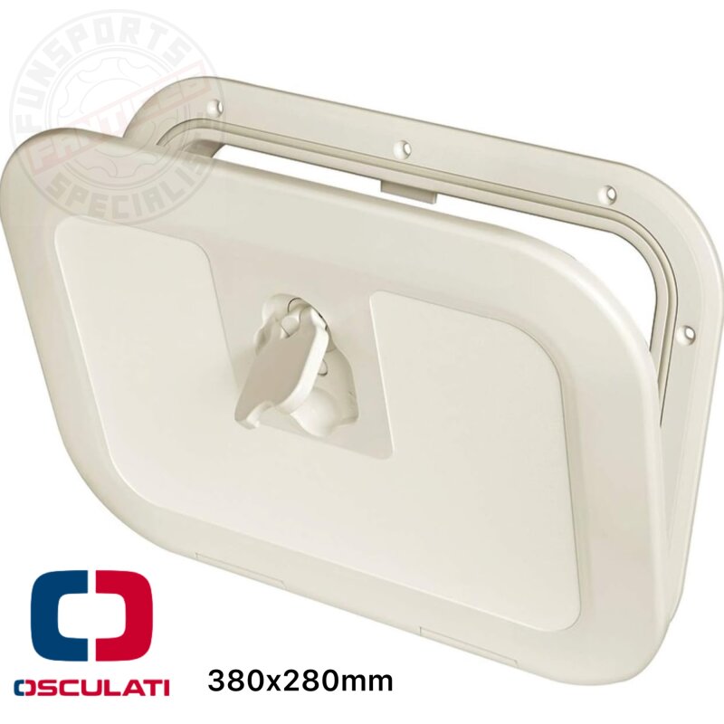 Osculati Bündige Inspektionsluke Marine Boot Schiff Camping 380x280mm cremefarbig RAL 9001
