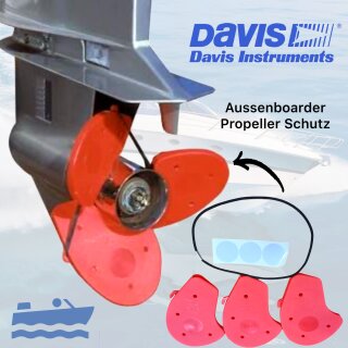 Davis Motorboot Aussenboarder Propeller Kappen 3 Flügel Transport Schutz rot