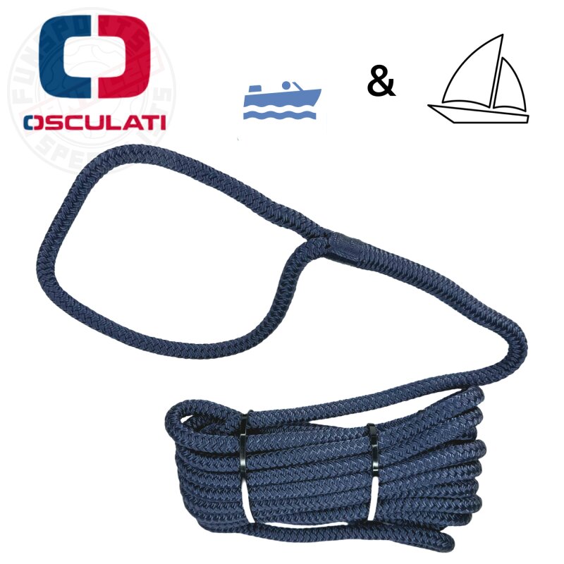 Osculati Festmacherleine mit Auge 12mm x 7m Navyblau