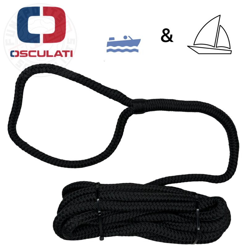 Osculati Festmacherleine mit Auge 10mm x 6m Schwarz