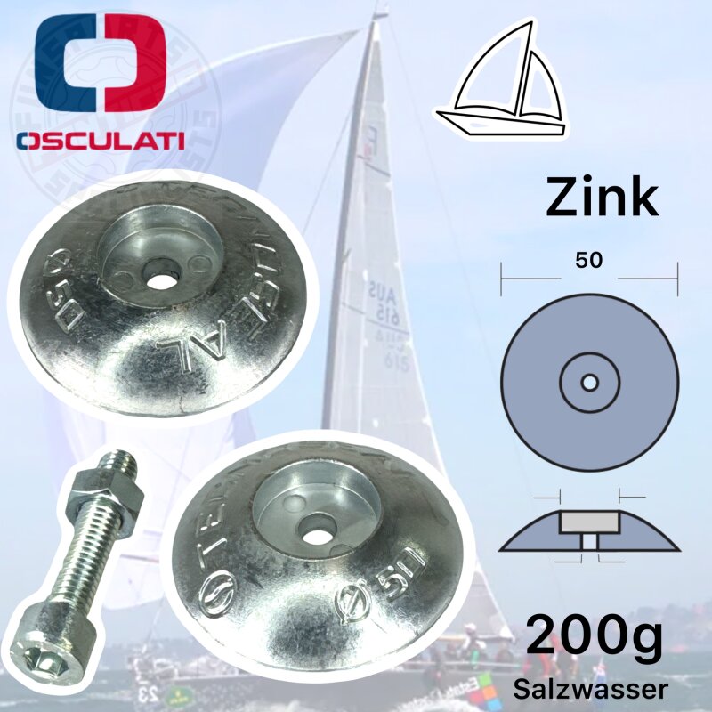 Osculati Marine Zink Teller Schiff Anoder für Steuer schwer ø50mm 200g