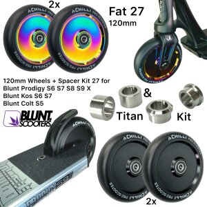 Hollowcore Stunt-Scooter Rollen 120mm SET+ Titan Spacer...
