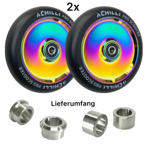 Hollowcore Stunt-Scooter Rollen 120mm SET+ Titan Spacer...