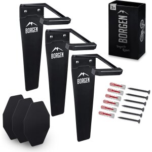 Borgen Fahrrad Wandhalterung Verikal 3-er Set für...