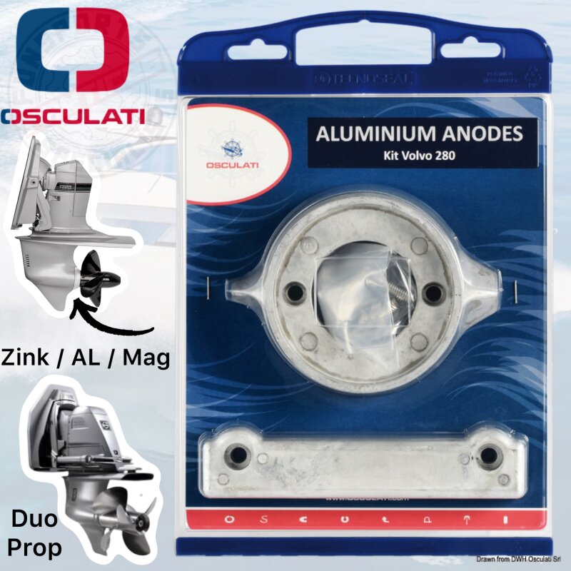Osculati Anoden-Set f. Sportboot Inboarder Volvo-Motoren 290