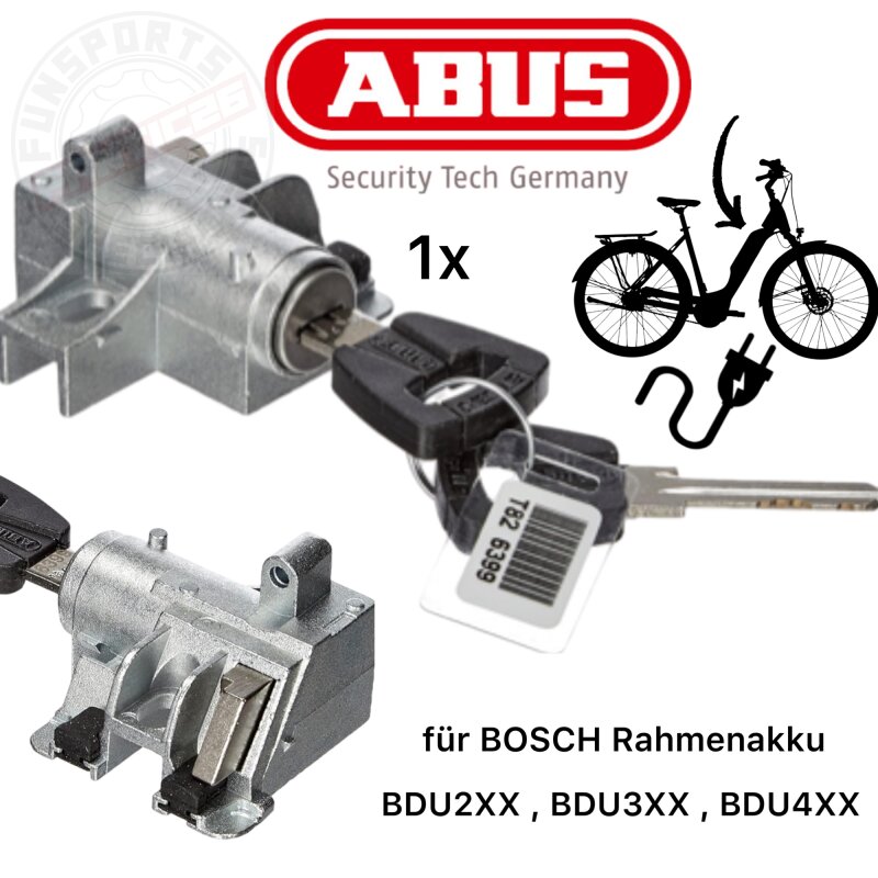 ABUS Schließ Ersatz Zylinder für Bosch Ebike Rahmenakku Gen2 Gen3 Gen4