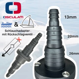 Marine Boot Pumpen Schlauch Adapter Rückschlagventil 13 / 20 / 26mm