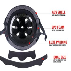 Core Street Stunt-Scooter Skate Dirt Helm Logo weiss Neochrome