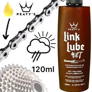 Peaty´s Link Lube Fahrrad Kettenöl Wet Lube 120ml Fahrrad Schlecht Wetter Öl Pflege Kette