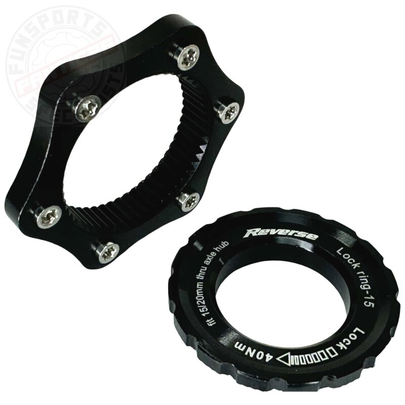 Reverse Centerlock Adapter auf 6-Loch Scheibenbremse Schwarz