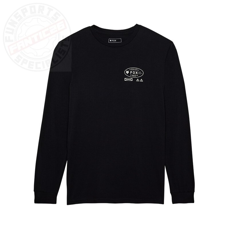 Fox Stamped Langärmliges Premium-T-Shirt Schwarz M