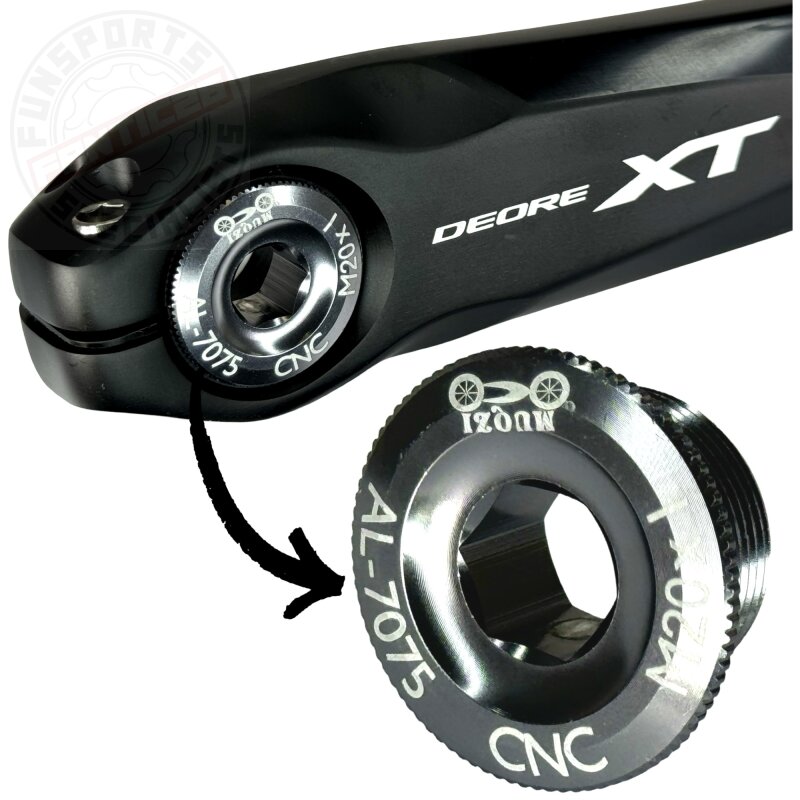 F26 M20x1 Kurbelschraube passend für Shimano Hollowtech II Grau