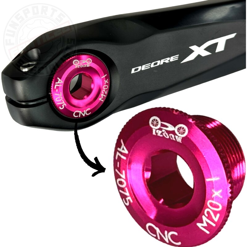 F26 M20x1 Kurbelschraube passend für Shimano Hollowtech II Pink