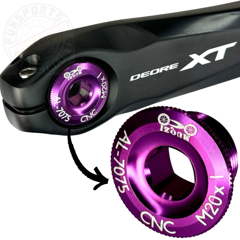 F26 M20x1 Kurbelschraube passend für Shimano Hollowtech II Purple