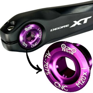 F26 M20x1 Kurbelschraube passend für Shimano Hollowtech II Purple