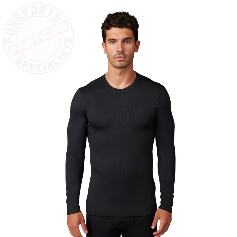 Fox Langärmliges Baselayer Tecbase Fire Funktionsshirt Schwarz L