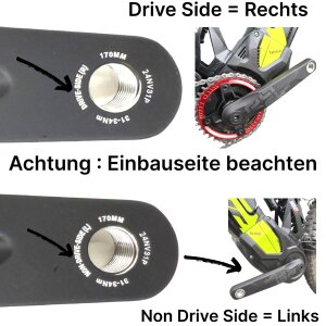 e*thirteen MTB Ebike Ersatz Kurbelarme 170mm passend für Brose ,Bosch ,Yamaha Motoren