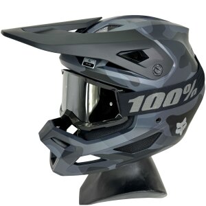 100% Strata V2 goggle Motocross Brille Schwarz (Verspiegelt) Bware