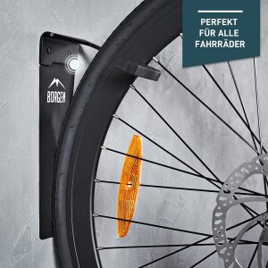 Borgen Fahrrad Wandhalterung Verikal 1-er Set für MTB, Rennrad, E-Bikes