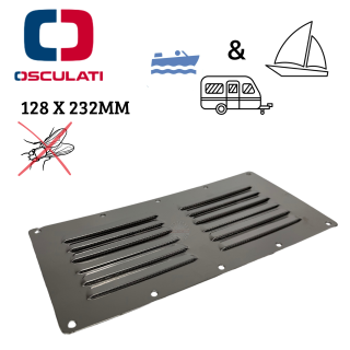 Osculati Lüftungsgitter 128 x 232mm + Fliegengitter Boot Caravan