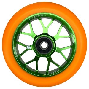 Fantic26 Spy7 Stunt-Scooter Rolle 110mm Abec11 Grün/Pu Orange