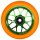 Fantic26 Spy7 Stunt-Scooter Rolle 110mm Abec11 Grün/Pu Orange