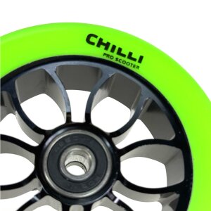 Chilli Pro Stunt-Scooter Rolle spoked Reaper 110mm Schwarz/PU Grün