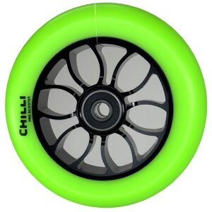 Chilli Pro Stunt-Scooter Rolle spoked Reaper 110mm Schwarz/PU Grün