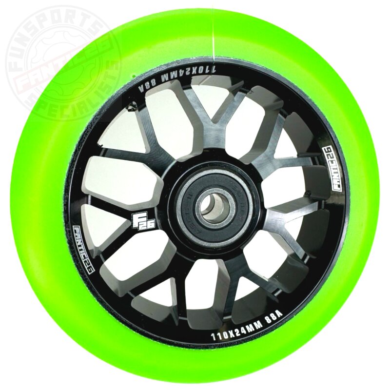 Fantic26 Spy7 Stunt-Scooter Rolle 110mm Abec11 Schwarz/Pu Grün