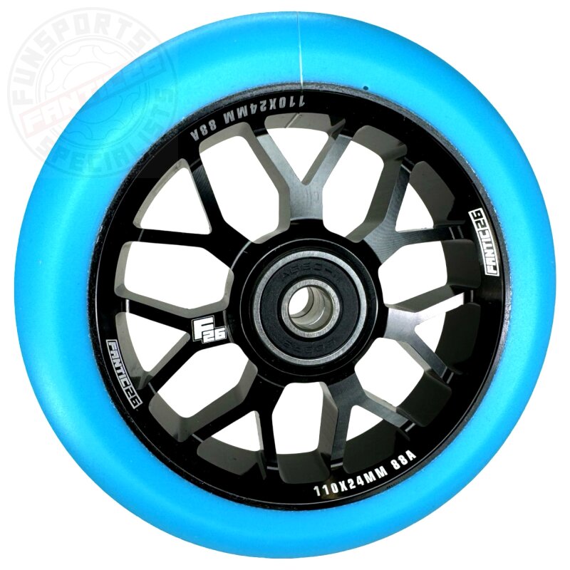 Fantic26 Spy7 Stunt-Scooter Rolle 110mm Abec11 Schwarz/PuTürkis