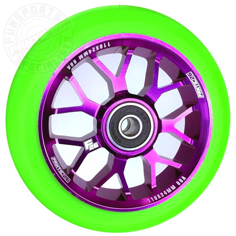 Fantic26 Spy7 Stunt-Scooter Rolle 110mm Abec11 Lila/ Pu Grün