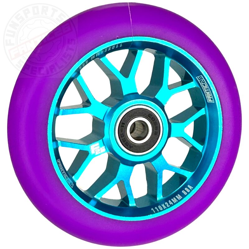 Fantic26 Spy7 Stunt-Scooter Rolle 110mm Abec11 Türkis/Pu Lila