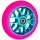 Fantic26 Spy7 Stunt-Scooter Rolle 110mm Abec11 Türkis/Pu Pink