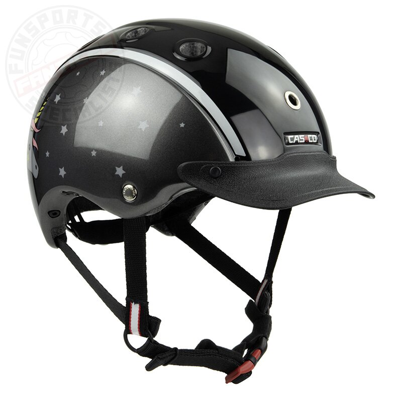 Casco Nori Kinder Reithelm & Fahrradhelm S 52-56 cm Schwarz/Grau Einhorn