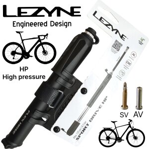 Lezyne HP Sport Drive S Fahrrad Pumpe Road 8 Bar SV &...