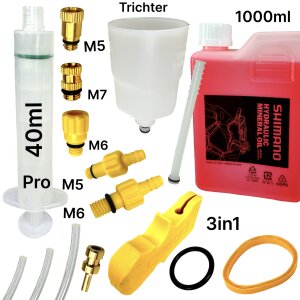 F26 Service Pro Kit für Shimano MTB City Rennrad Gravel M5 M7 M6 +1000ml Mineralöl