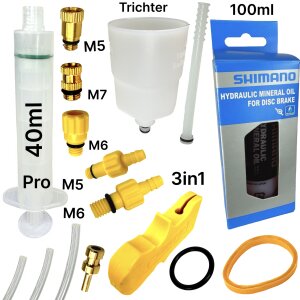 F26 Service Pro Kit für Shimano MTB City Rennrad Gravel M5 M7 M6 +100ml Mineralöl