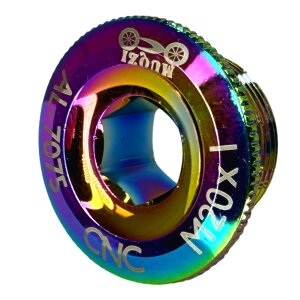 F26 M20x1 Kurbelschraube passend für Shimano Hollowtech II Rainbow
