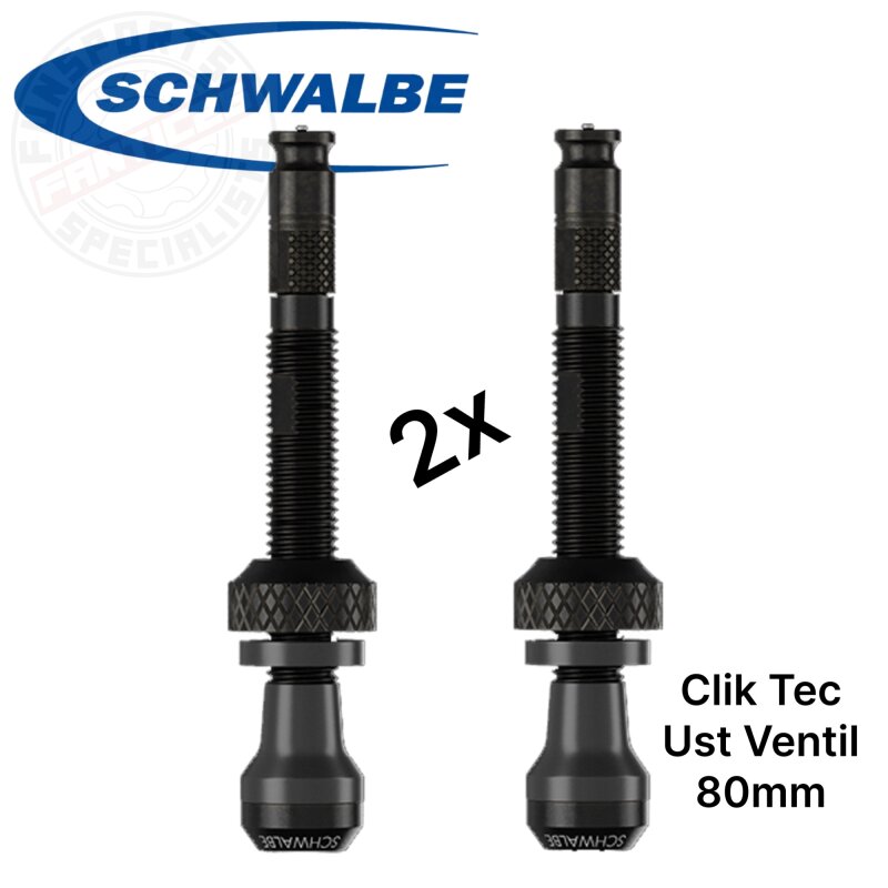 Schwalbe Fahrrad Clik Valve SCV System Tublessventiele 80mm Set (2St)