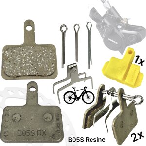 Shimano B05S ( B01S , B03S) Resine Fahrrad Scheibenbremsbeläge 2x paar + Bleedblock Blister