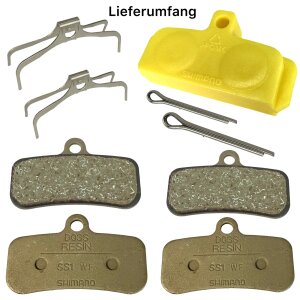 Shimano D03S Resin 4-Kolben Bremsbeläge XT/SLX/Saint/Zee 2 Paar+Block