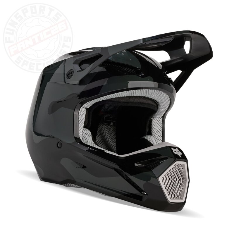 Fox V1 Bnkr Motorrad Motocross Helm Schwarz Camouflage