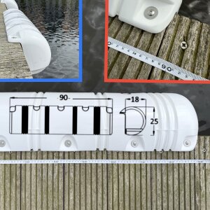 Boot Stegfender Lang Aufblasbar Kanten Boxenfender Fender Weiß 90cm