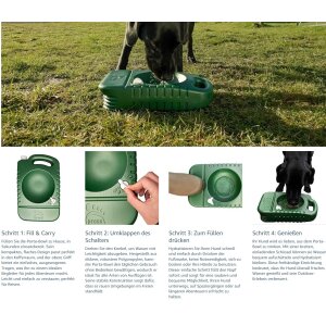 Porta Bowl Hunde Reise Napf Tragbarer Wasserspender Jäger Grün 4 Liter