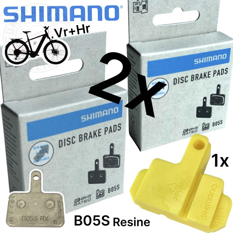 Shimano B05S ( B01S , B03S) Resine Fahrrad Scheibenbremsbeläge 2x Paar + Bleedblock
